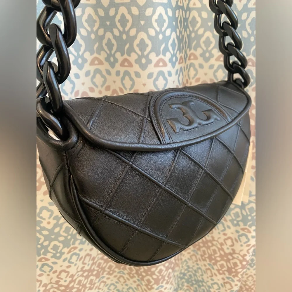 NWT Tory Burch Fleming Mini Crescent Shoulder Bag - Picture 9 of 12